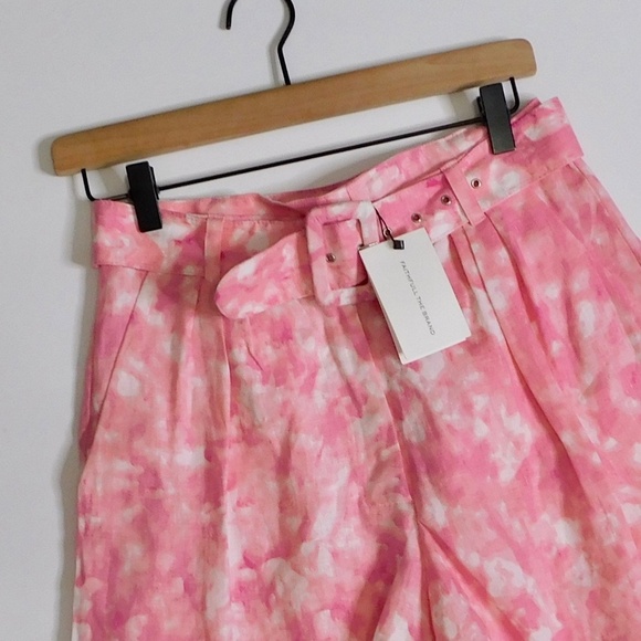 NWT!! Faithfull The Brand REVOLVE Les Deux Shorts Pink Roos Tie Dye Linen Size 4 - Picture 4 of 16